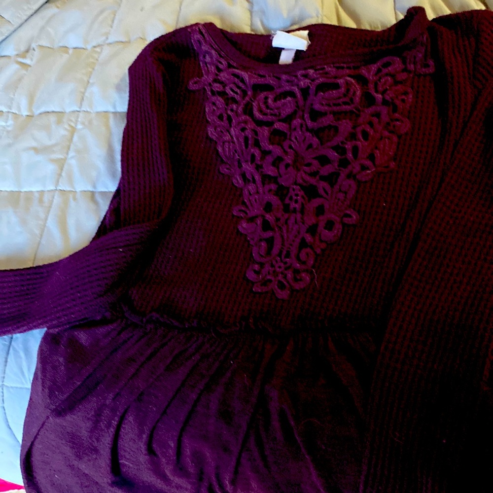 Long sleeve size M burgundy top